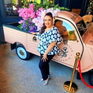 Polka Dot Puff Sleeve Top